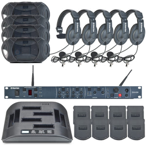 Clear-Com CZ-DX410-4UP 4-Up DX410 Belt Pack System with CC-15 Headsets