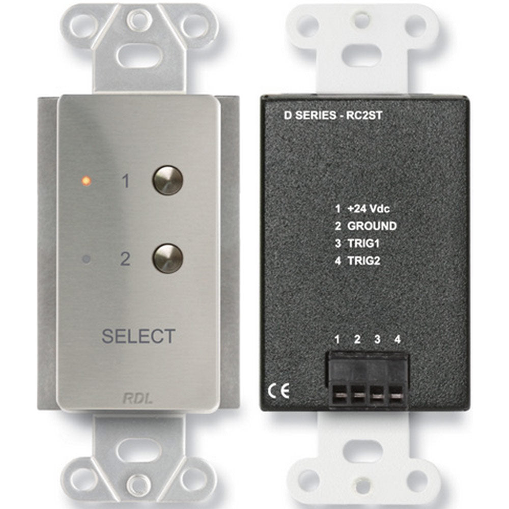 RDL DS-RC2ST 2-Channel Remote Source Selector for STICK-ON Series (Stainless)