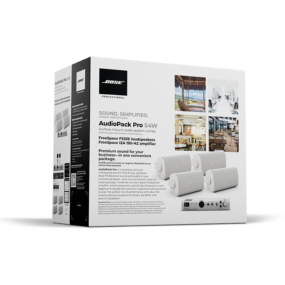 Bose AudioPack Pro S4W - Complete Amp and Surface Mount Speaker Package (White)