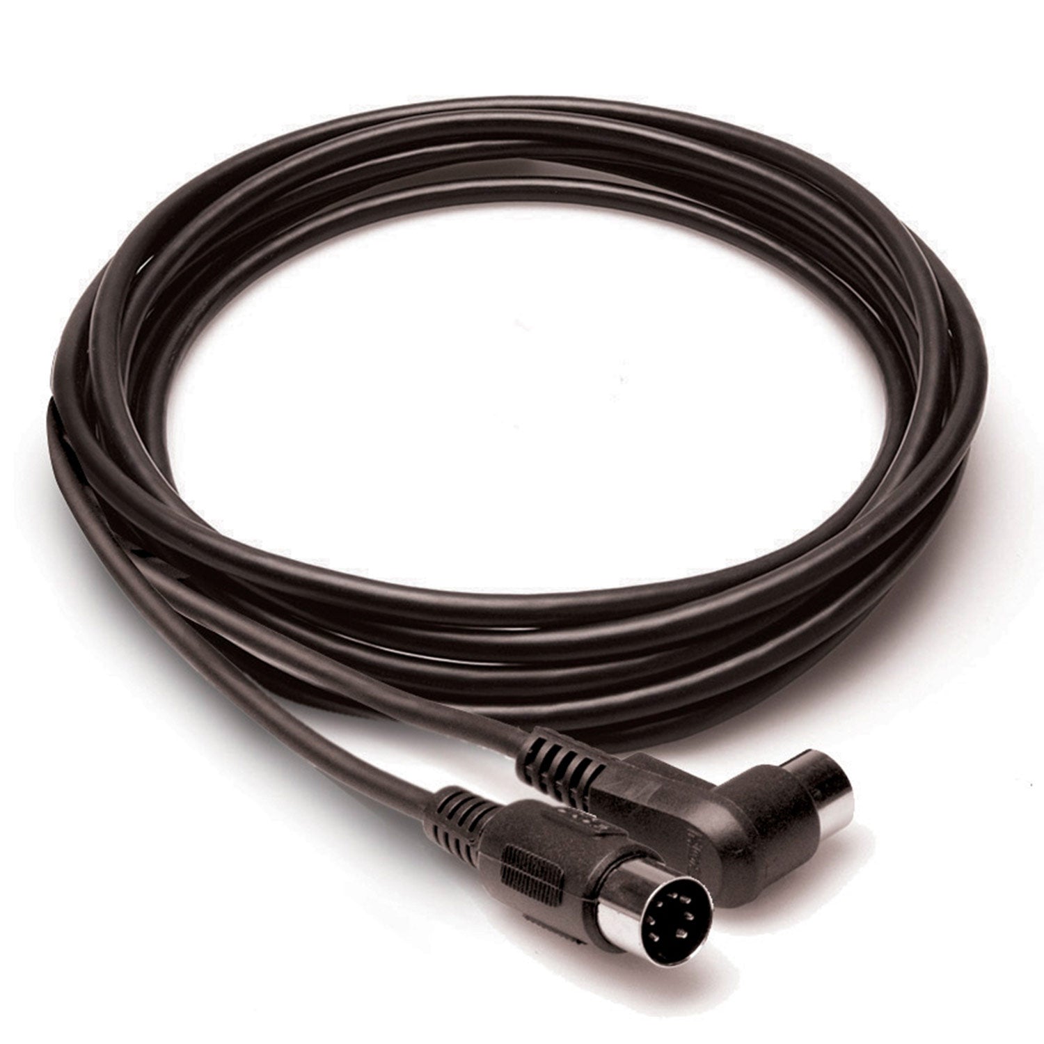Hosa ADA-725-BULK Right-angle 7-pin DIN to 7-pin DIN Phantom MIDI Cable, 25 feet