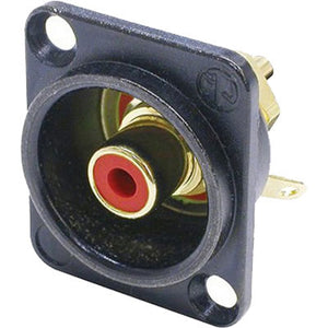 Neutrik NF2D-B-2 Panel Mount Recessed RCA Jack D Series Panel Mount Receptacle - Red / Black