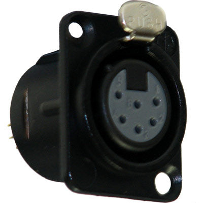 Neutrik NC6FSD-L-B-1 DL1 Series 6 Pin Female XLR Connector - Black/Gold