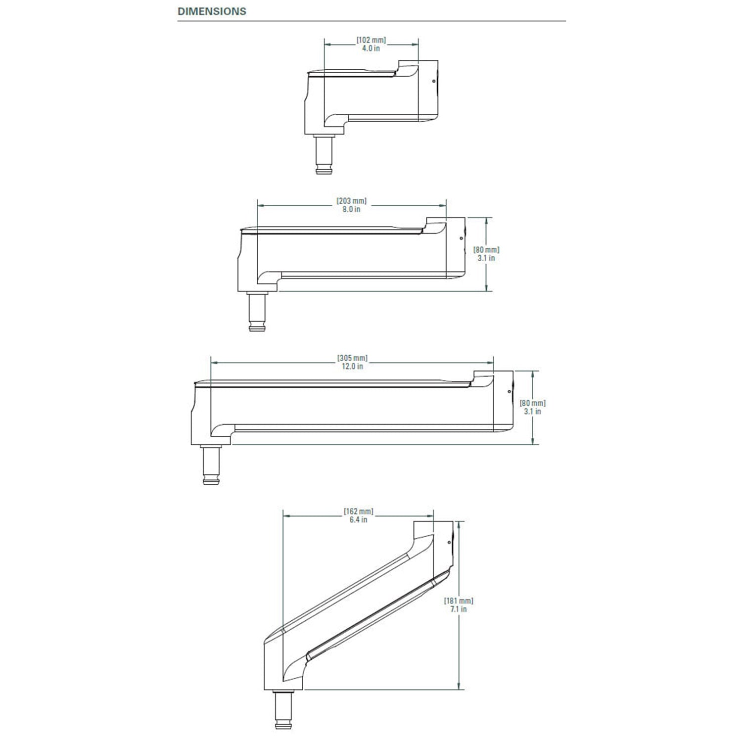 OC White 45ANGLE-13 - ProBoom Ultima Gen2 45-Degree Angle Bracket for ULP / SMS / EPS Arms