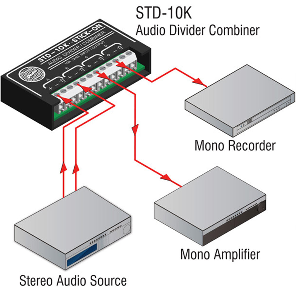RDL STD-10K Stick-On Audio Divider/Combiner 10K Ohm