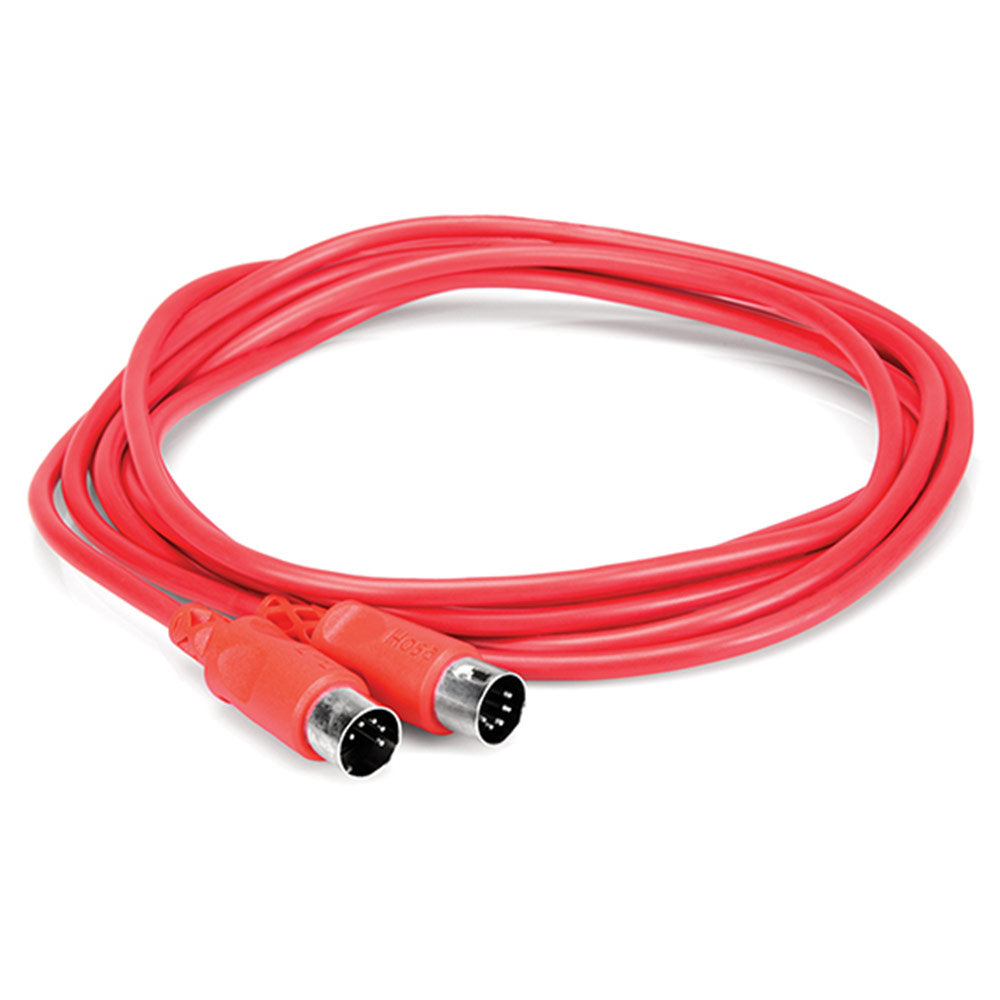 Hosa MID-310RD 5-pin DIN to Same Red MIDI Cable, 10 feet