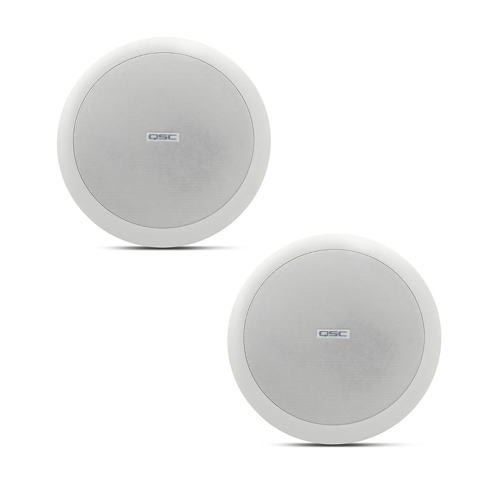 QSC AC-C2T-LP AcousticCoverage Series Full-Range Low-Profile Ceiling Loudspeaker (White)