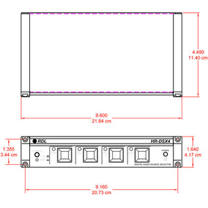 RDL HR-DSX4 Digital Audio Selector - AES/EBU and S/PDIF