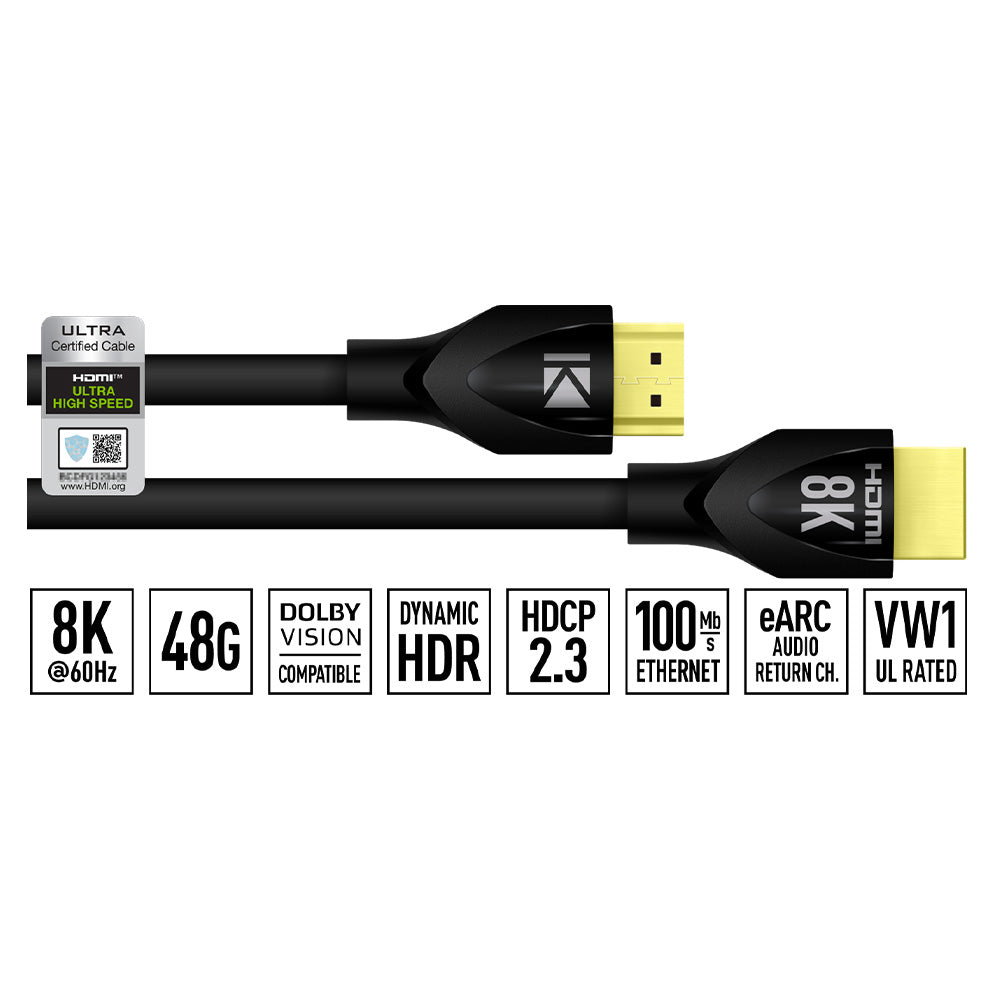 Key Digital KD-Pro8K3BX - 8k Pro HDMI Cable (3 Foot)