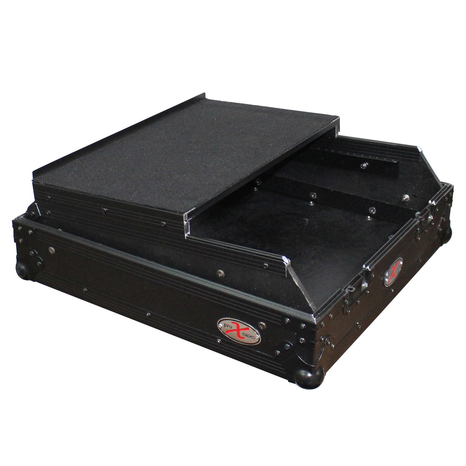 ProX XS-19MIXLTBL - Rack Mount 19" Mixer W/ 10U Slantsliding Laptop Shelf - Black On Black