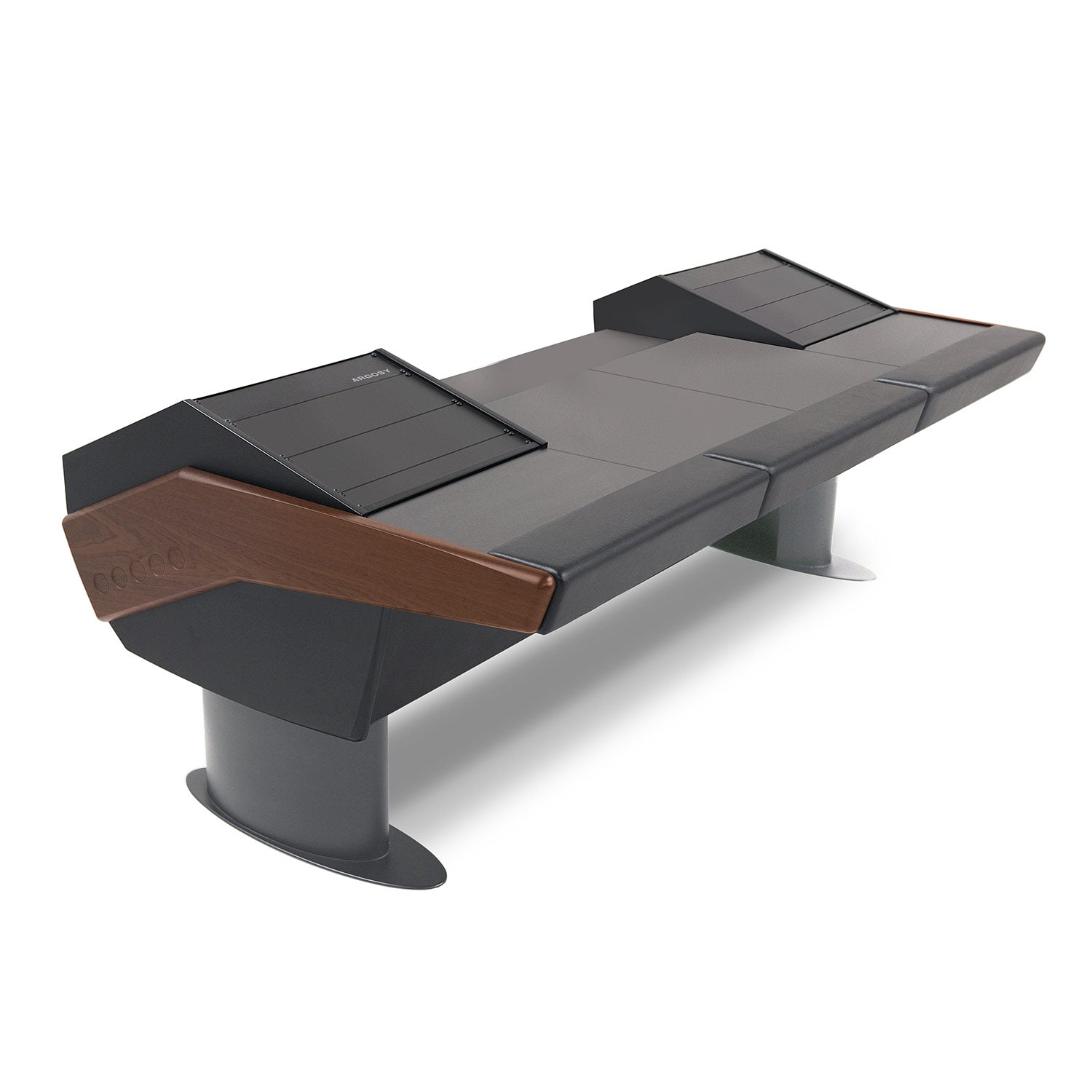 Argosy GV30-RR9-B-M-G Gv30 Universal Desk W/56" Desk Surface, 2)9Sp Racks, Mahogany Eps, Gunmetal Gray Legs