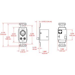 RDL DS-TPS3A Active 3-Pair Sender, Format-A, Stainless, XLR mic/stereo - Custom Engraving Option