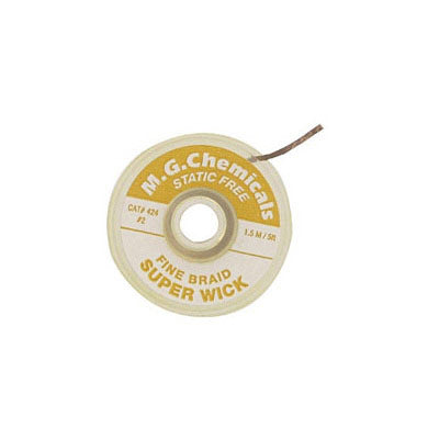 MG Chemicals 424 Super Wick - Fine Braid Desoldering Wick (1/6 Inch / 5 Foot Spool)