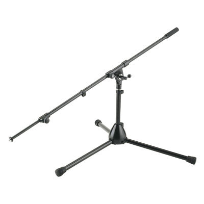 K + M 255 Low Level Tripod Microphone Stand with Telescoping Boom - 11.41" - Black