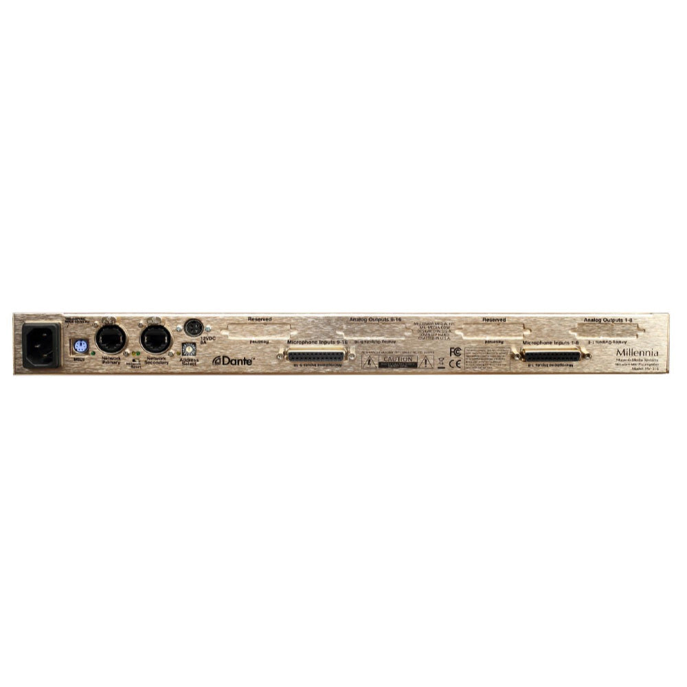 Millennia HV316/16 - 16-Channel Remote Controlled Dante Microphone Preamp