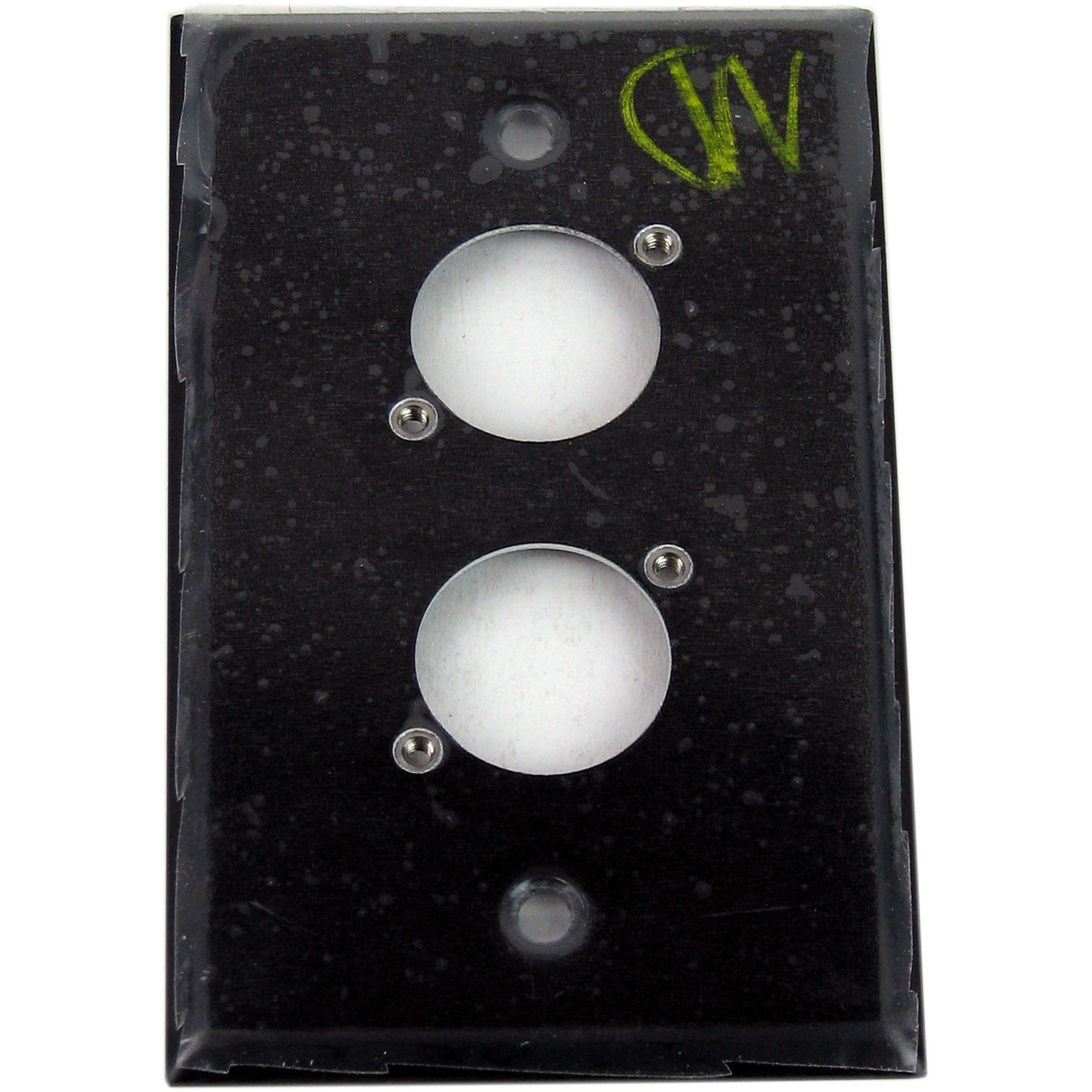 Whirlwind WP1B/2NDH Single-Gang Wall Plate Punched for 2 D Series (Black)