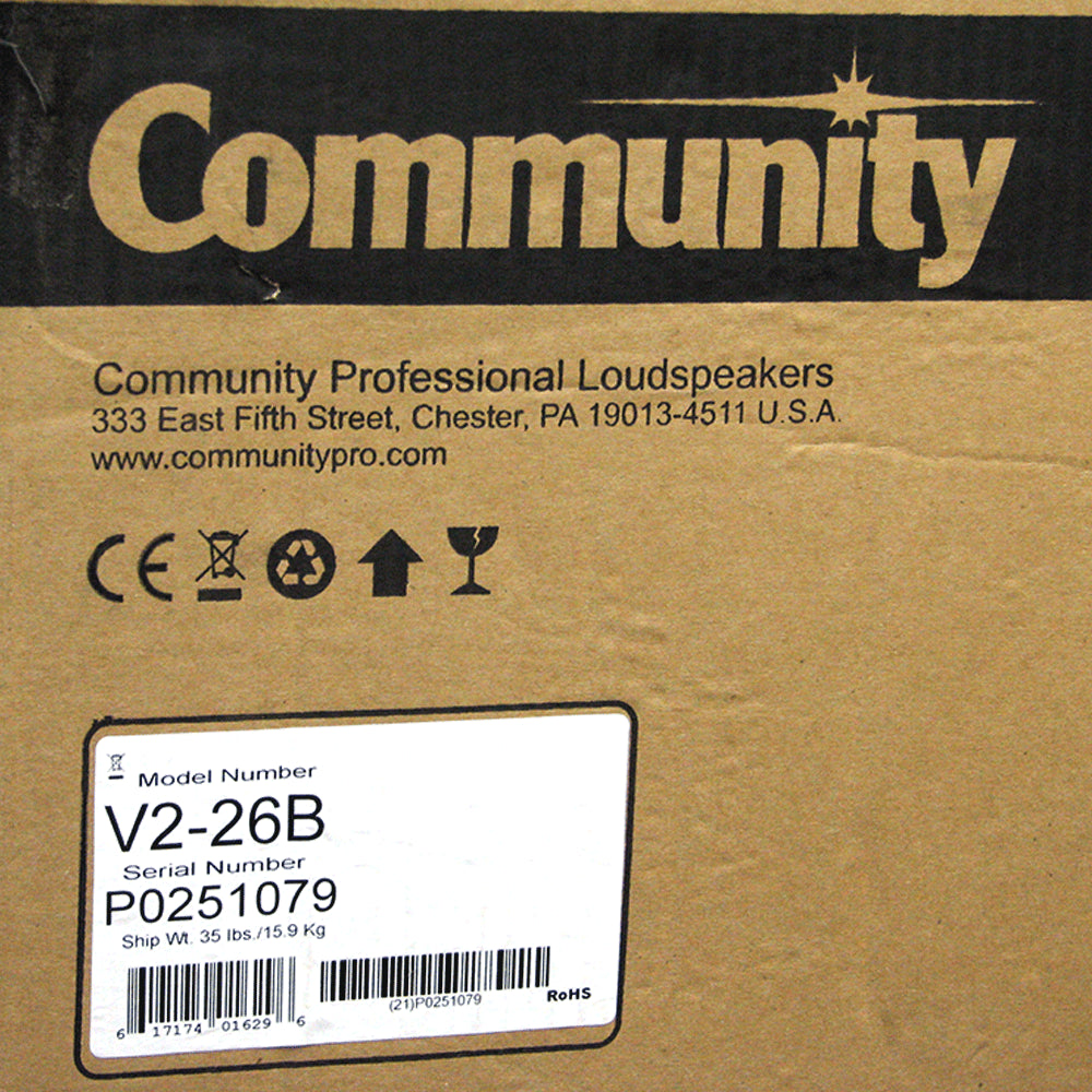 Community V2-26B Two-Way Full-Range Compact Loudspeaker System - Black/Single