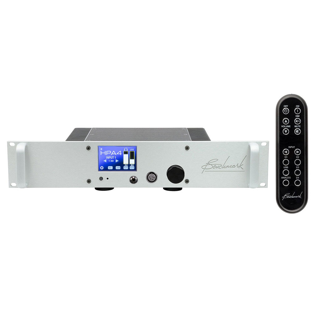 Benchmark HPA4 High-Quality Headphone Amplifier (Silver Rack Mount with Remote Control)