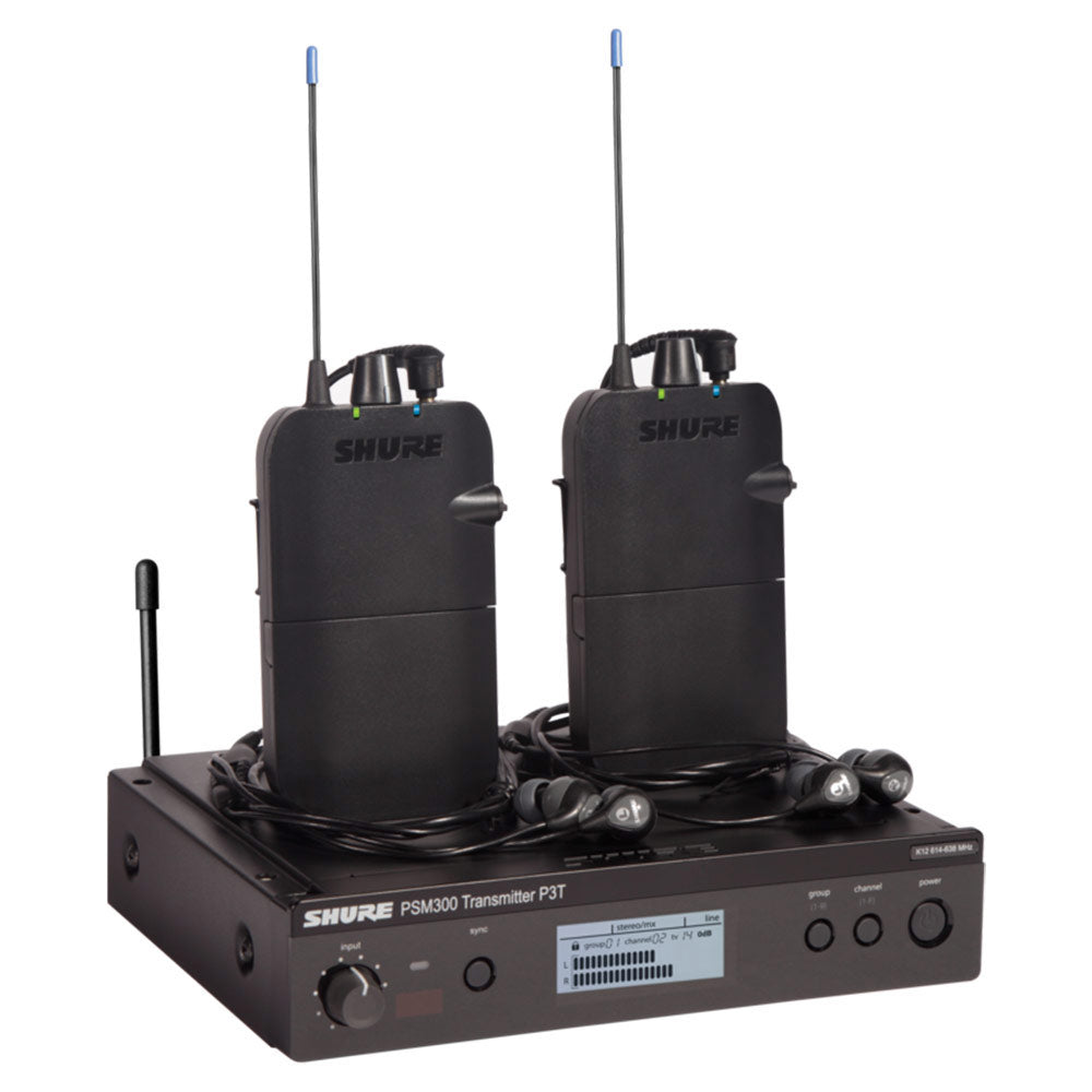 Shure P3TR112TW PSM300 TwinPack - Dual In-Ear Monitor System (J13 Band / 572-589 MHz)