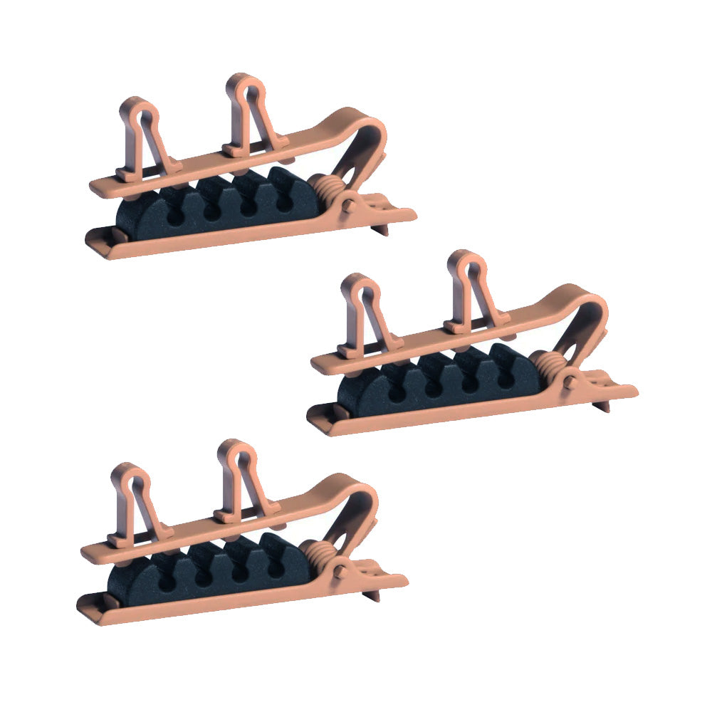 Shure RPMDL4DTC Dual Tie Clip for DL4 Lavalier (Cocoa / Set of 3)