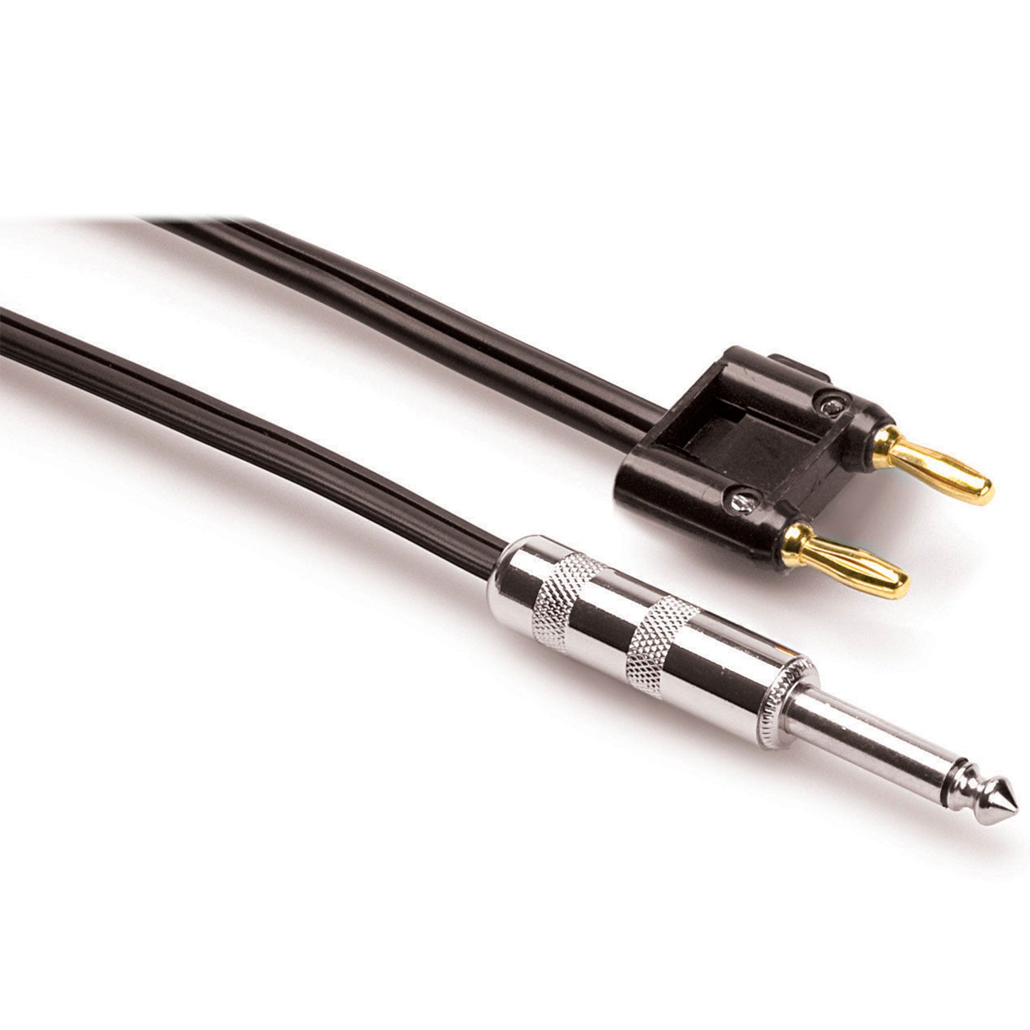 Hosa SKZ-610BN Speaker Cable, Hosa 1/4 inch TS to Dual Banana, Black Zip, 10 feet