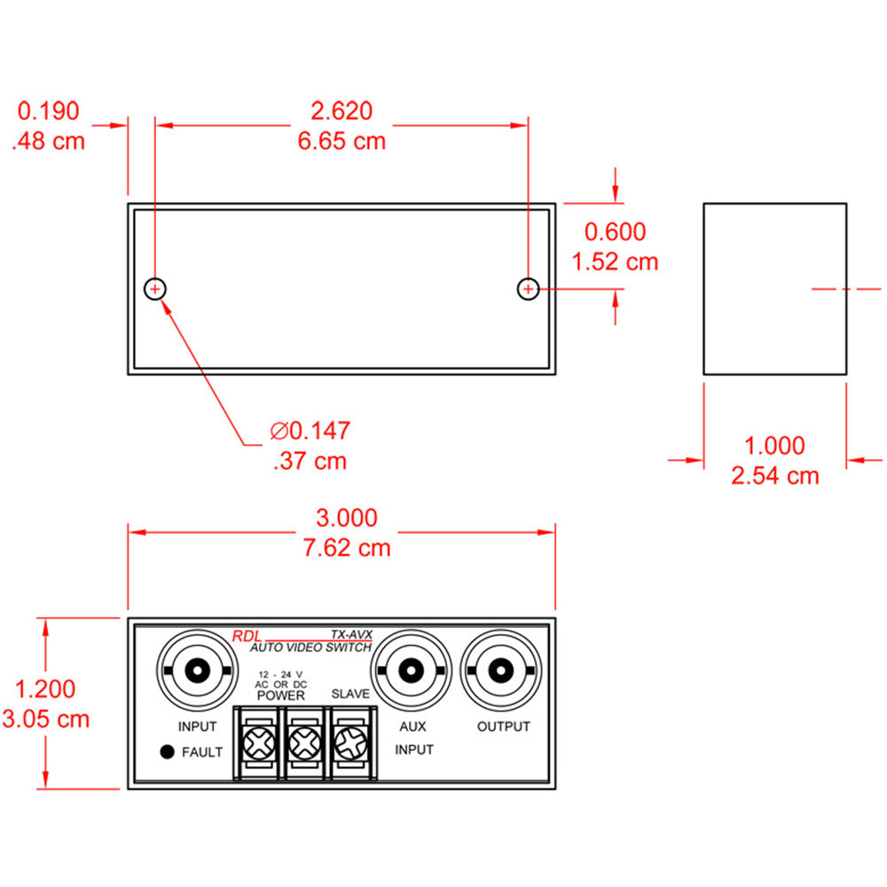 RDL TX-AVX Automatic Video Switcher - 2x1 BNC