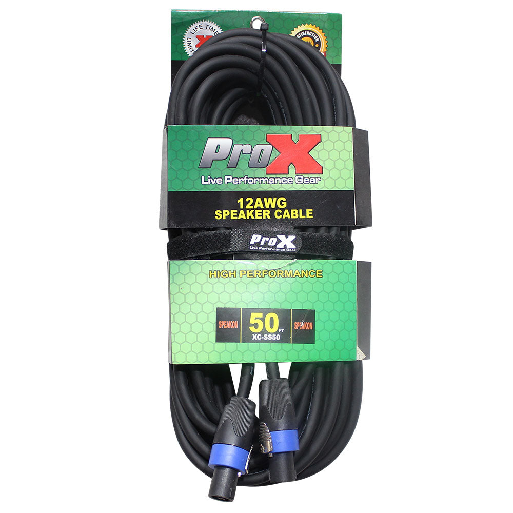 ProX XC-SS50 50 Ft. SpeakOn to SpeakOn 12AWG High Performance Speaker Cable