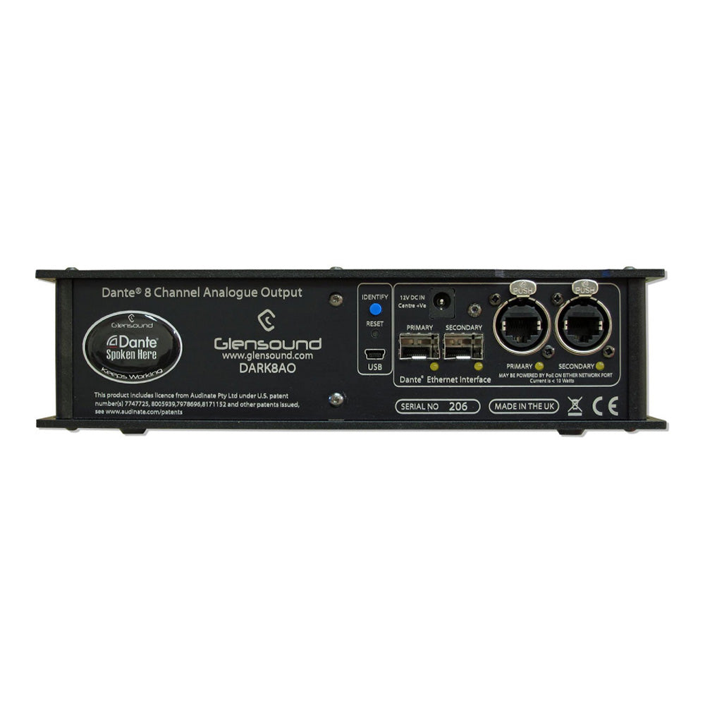 Glensound DARK8O - Portable 8-Channel Dante / AES67 Analog Network Audio Interface