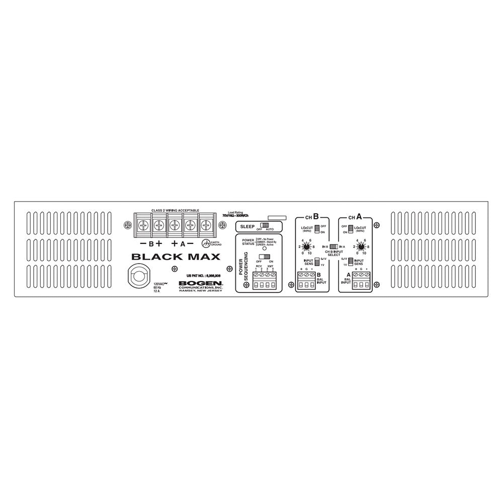 Bogen X300 Black Max Series 300-Watt Install Power Amplifier