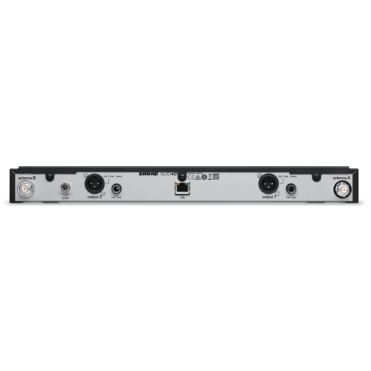 Shure SLXD4D Dual-Channel Digital Wireless Receiver (H55 Band / 514-558 MHz)