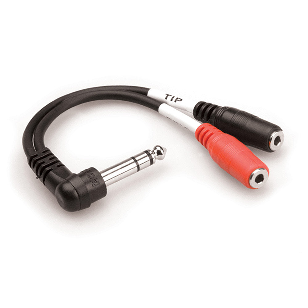 Hosa YPM-523 Stereo Breakout, 1/4 inch TRS to Dual 3.5 mm TRSF