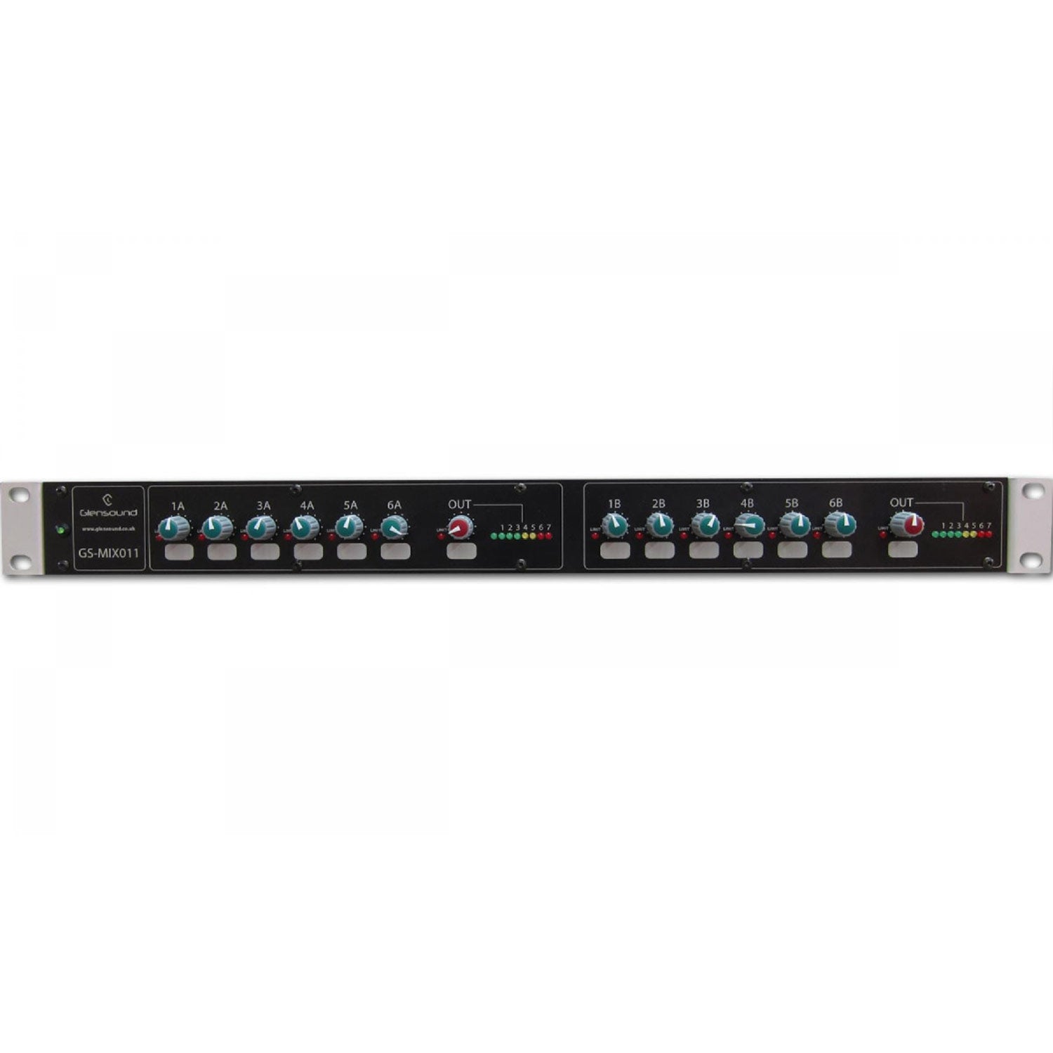 Glensound GS-MIX011 - 6 Input Mixer x 2 With Limiters On All Inputs & Outputs