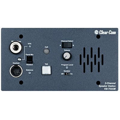 Clear-Com KB-702GM Two-channel Flush Mount Headset/Speaker Station with Microphone Jack and Vox