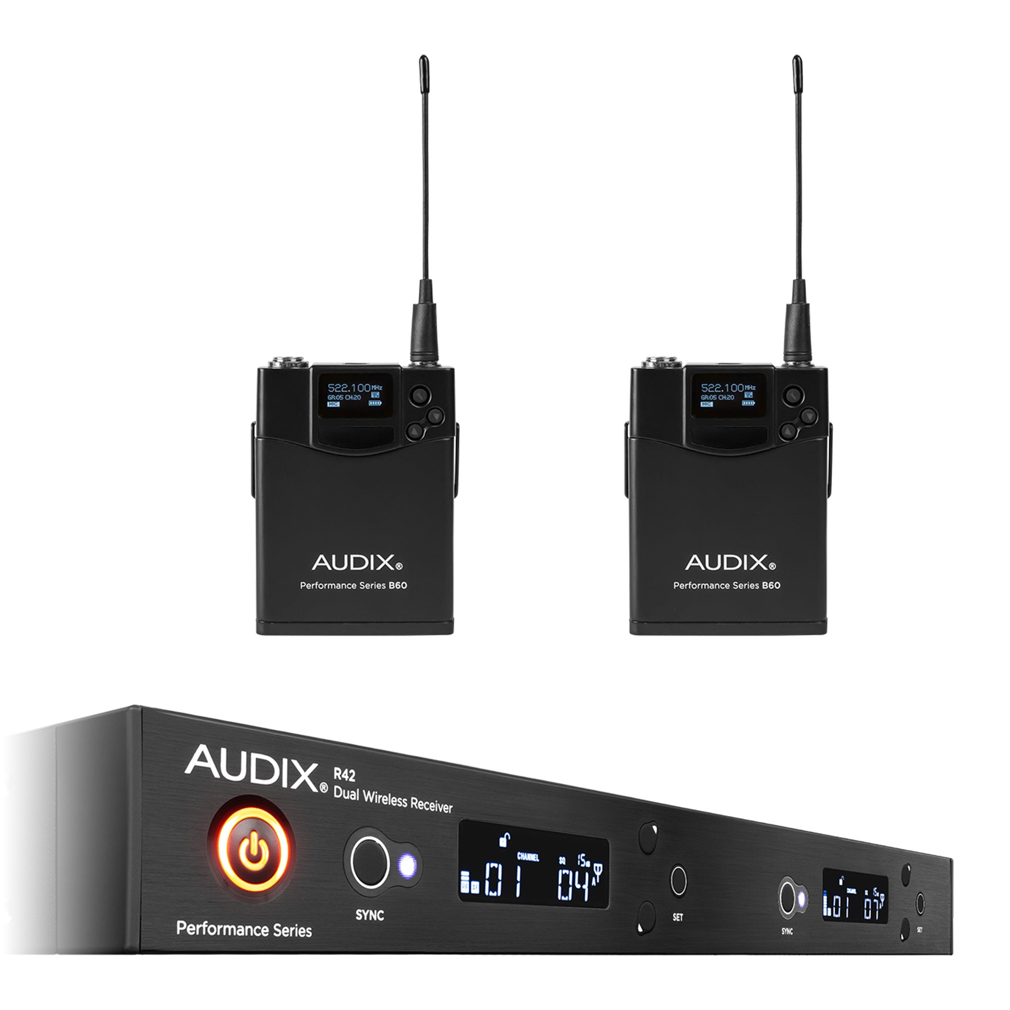 Audix AP42 BP Dual Bodypack Wireless System (B Band / 554-586 MHz)