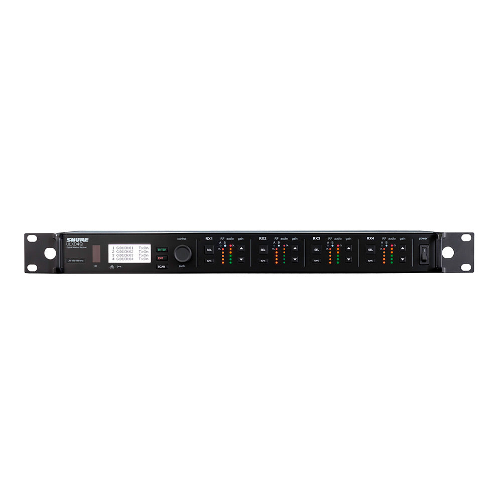 Shure ULXD4Q Quad Wireless Receiver (H50 Band - 534-598 MHz)