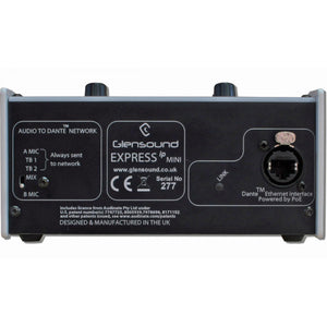 Glensound EXPRESS ip MINI - Compact 2 User Dante/ AES67 Commentary Unit