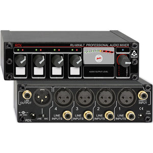 RDL RU-MX4LT Pro 4 Input Line Mixer - Mic and Line Out