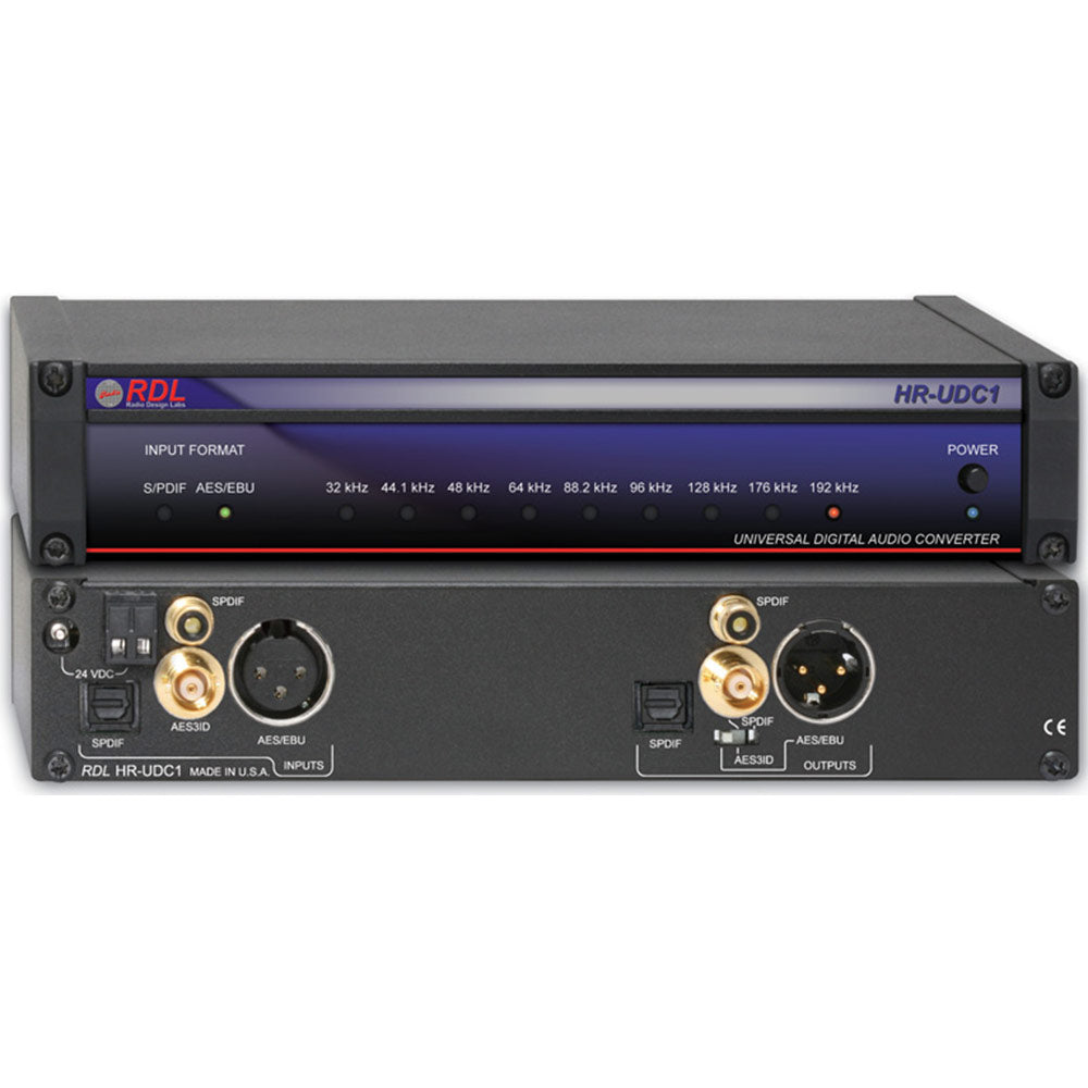 RDL HR-UDC1 Universal Digital Audio Converter - AES/EBU and S/PDIF