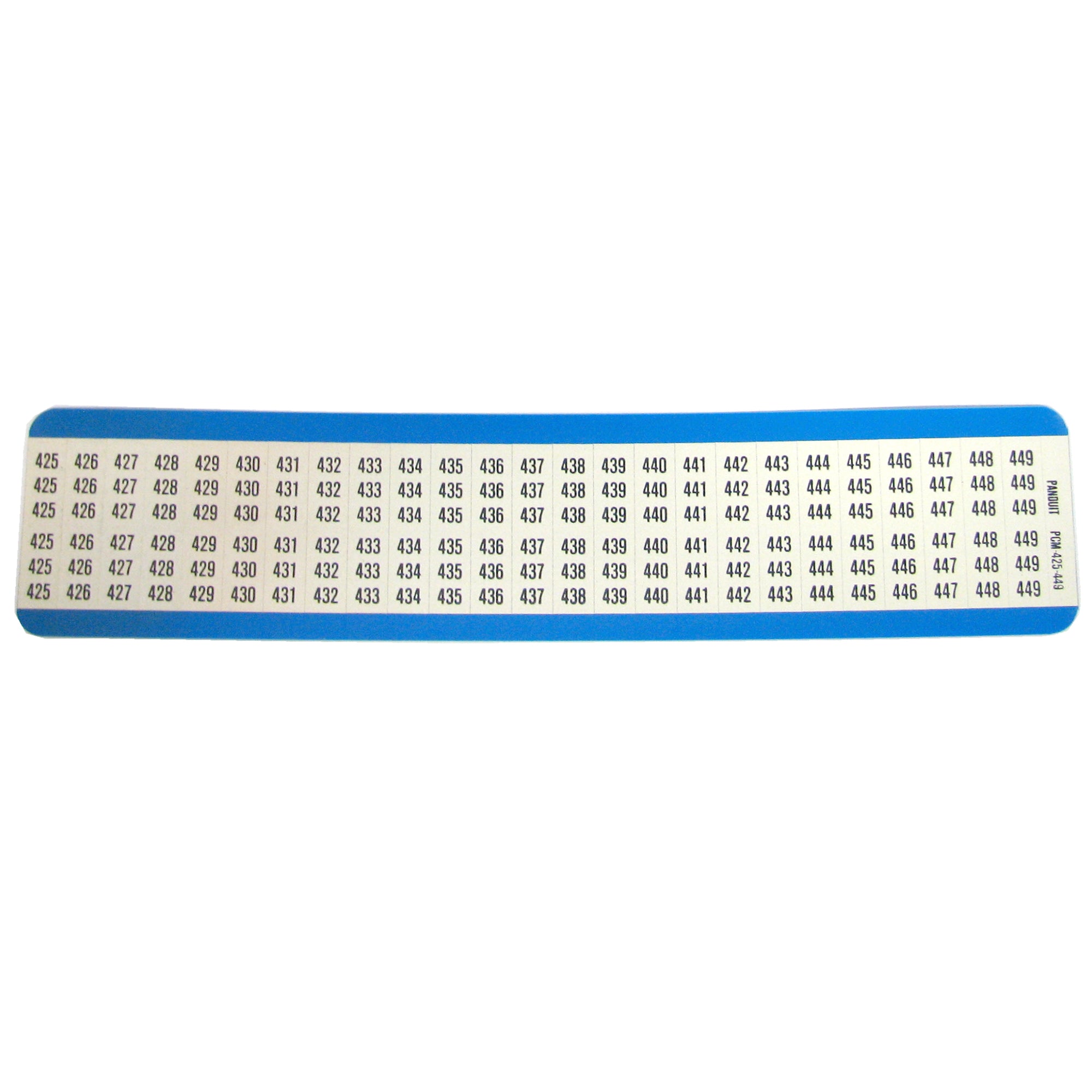 Panduit PCM-425-449 Consecutive Number Wire Marker Card Legend 425-449