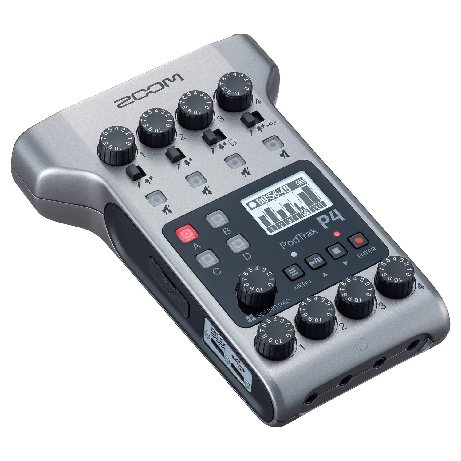 Zoom PodTrak P4 - Portable Podcasting Studio and Recorder