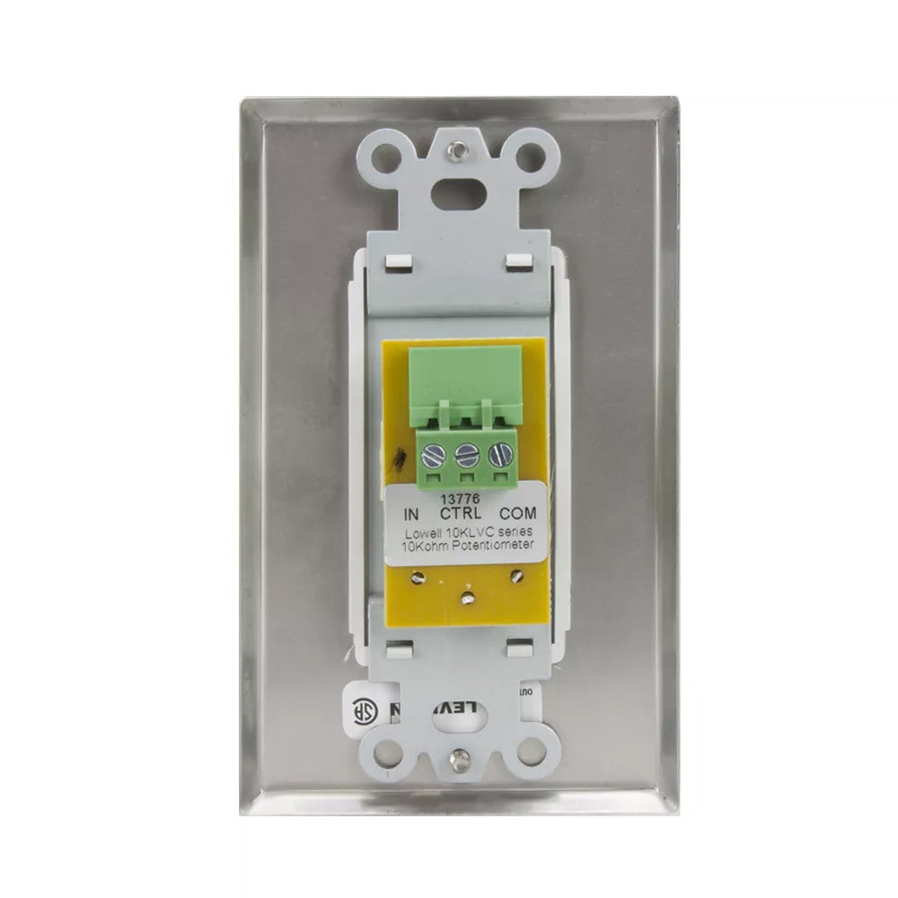 Lowell 10KLVC-DSW - 10K Ohm Potentiometer on Decora Wall Plate (White)