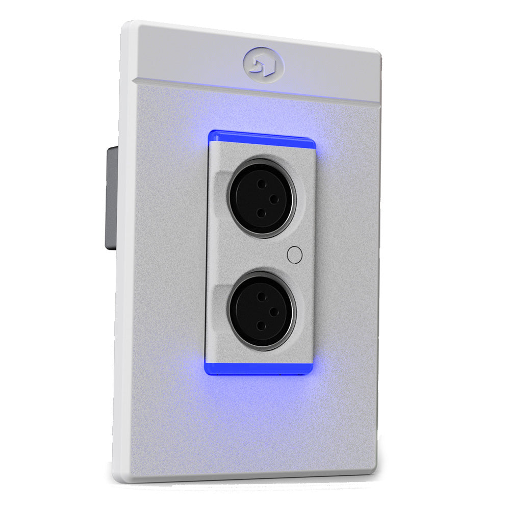Symetrix xIN XLR-2 - Single Gang Wall Plate Analog to Dante Interface (White)