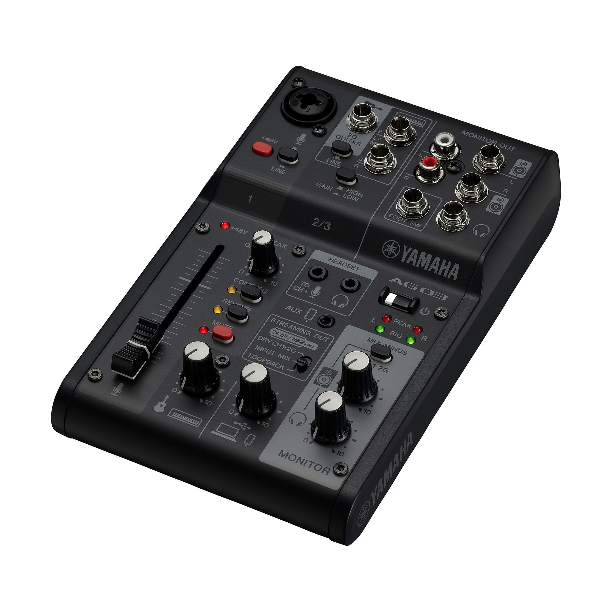 Yamaha AG03MK2 - 3-Channel Mixer for Podcasting and Streaming (Black)