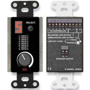 RDL DB-SFRC8 Room Control Station for SourceFlex System (Black) - Custom Engraving Option