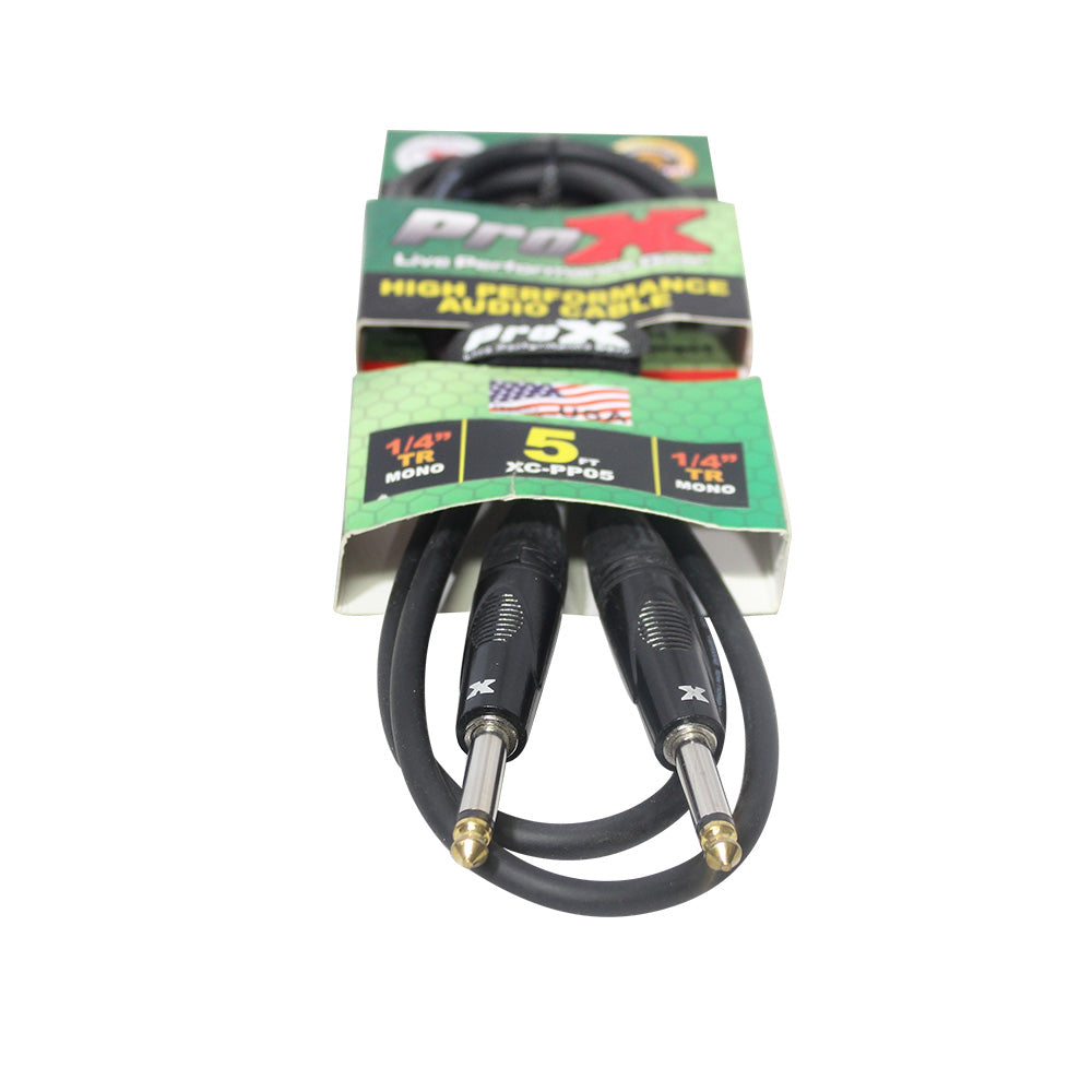 ProX XC-PP05 5 Ft. Unbalanced 1/4" TS-M to 1/4" TS-M High Performance Audio Cable