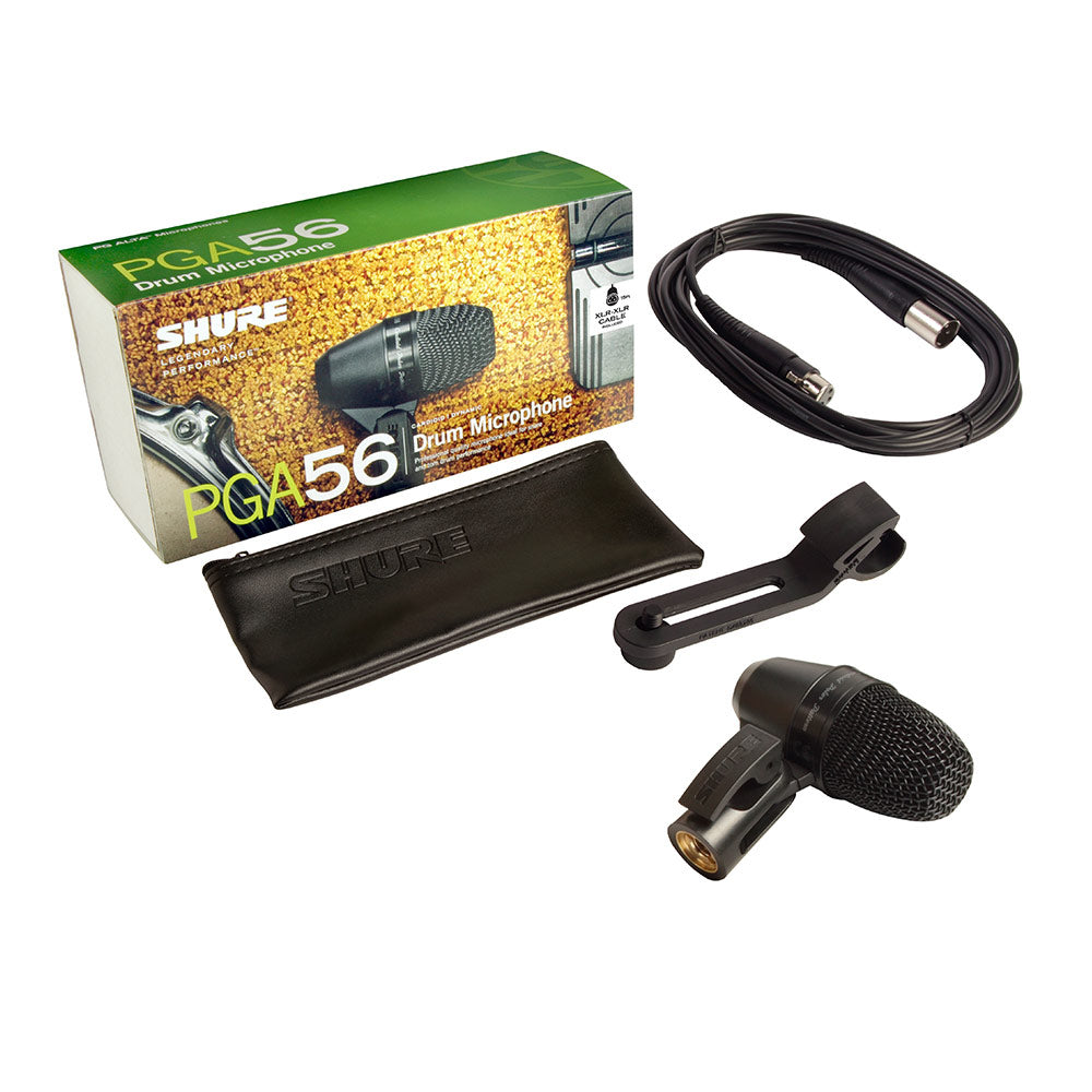 Shure PGA56-XLR Cardioid Dynamic Snare/Tom Microphone (with XLR Cable)