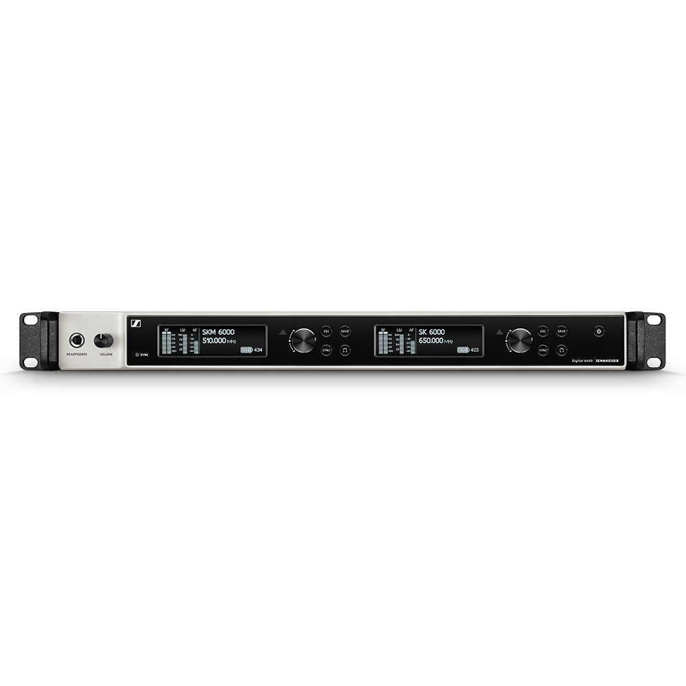 Sennheiser EM 6000 DANTE Dual-Channel Digital Wireless Receiver with Dante Outputs