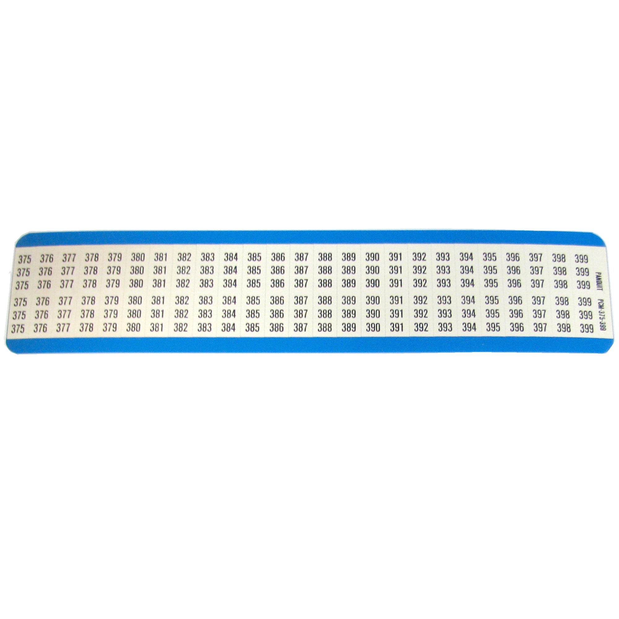 Panduit PCM-375-399 Consecutive Number Wire Marker Card Legend 375-399