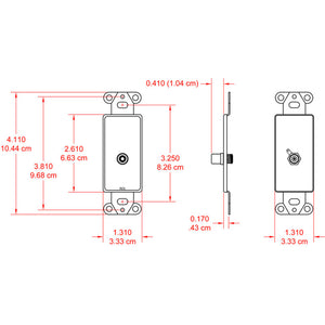 RDL DB-PHN1 Single Solder RCA Jack on Decora Wall Plate (Black) - Custom Engraving Option