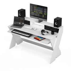 Glorious Sound Desk Pro - Production or Editing Studio Desk (White)