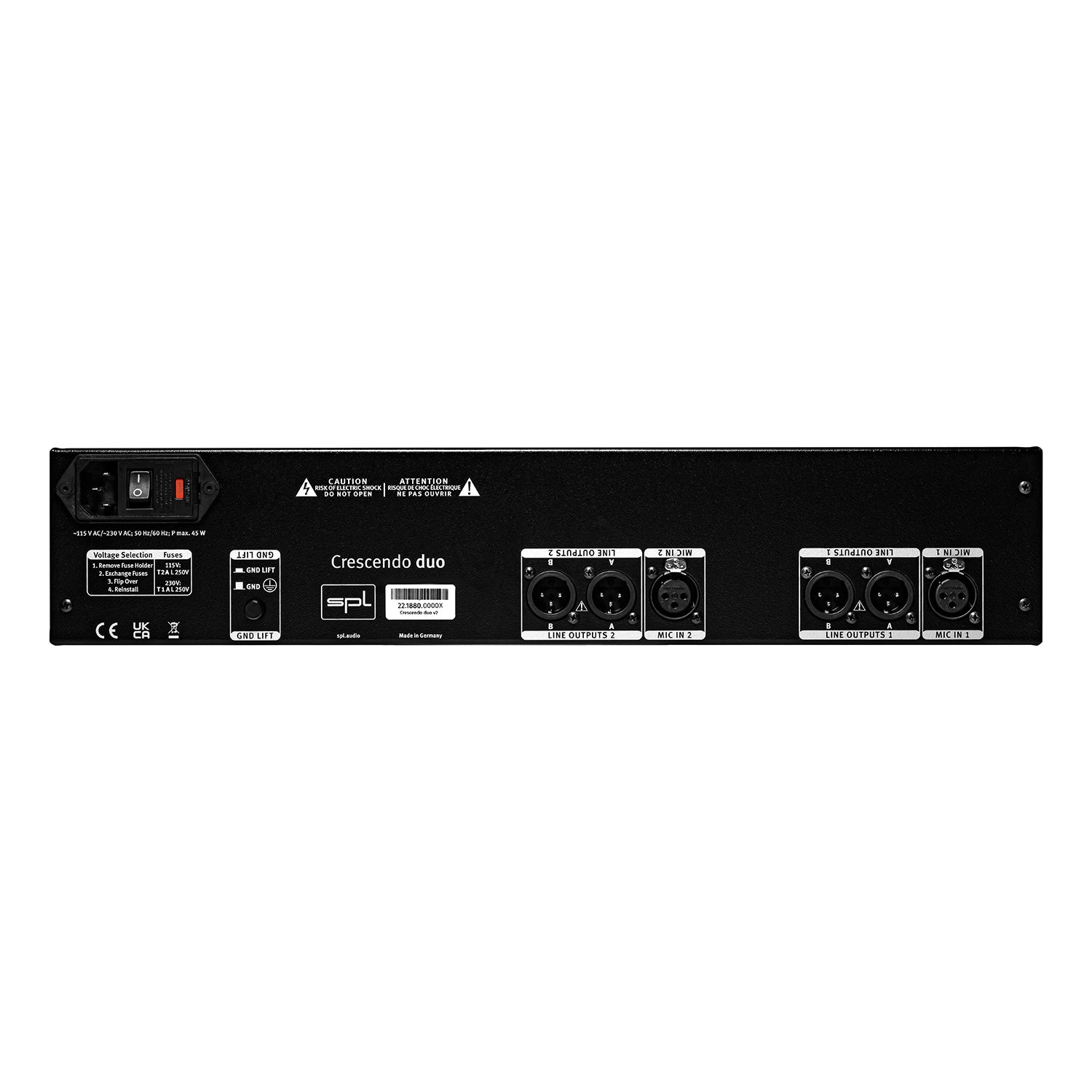 SPL Crescendo Duo V2 - Dual-Channel Microphone Preamplifier